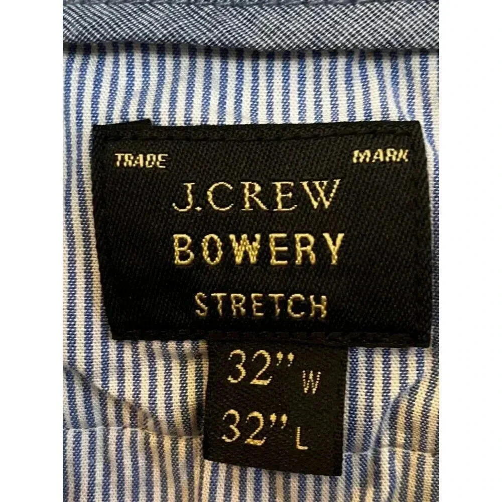 J.Crew Mens Bowery Stretch Slim Cotton Chino Work Pants Size 32x32 Blue AN NWT